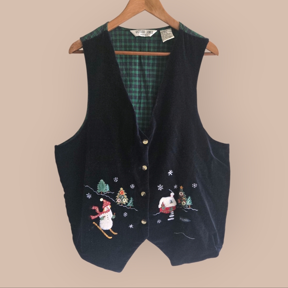 ADORABLE VINTAGE Christmas Vest Size 20W Grannycore Grandmacore PLUS SIZE🎅
